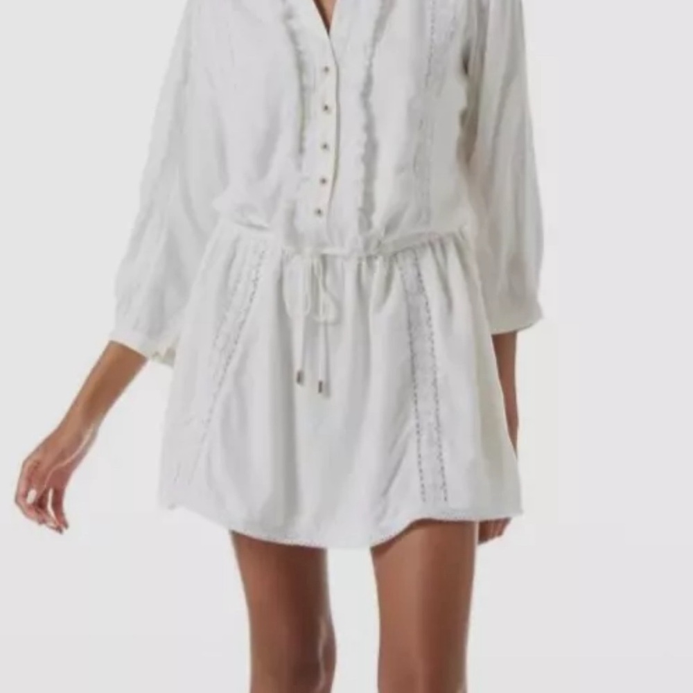 Melissa Odabash Sz Large Scarlett White Cream Mini Beach Swim Cover Up
